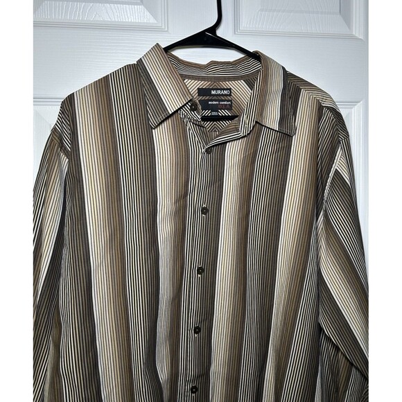 Murano Men’s Modern Comfort XLA Button Up Shirt Size XL Brown - Picture 3 of 6